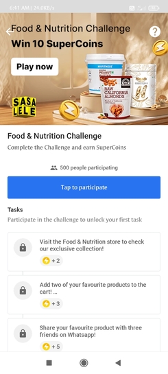 Flipkart New 10 super coin challenge [ Food & Nutrition challenge]
