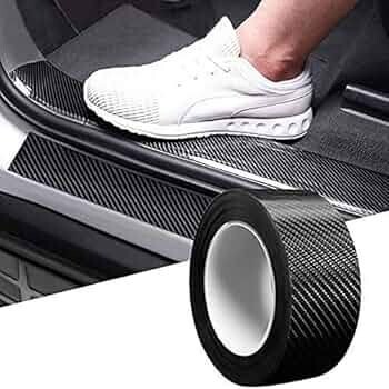 AutoBizarre Carbon Fibre High Gloss Anti Scratch Black Carbon Fiber Paint Protection Film Tape Ppf For Car Protection And Decoration - 2 Inches X 5 Meters