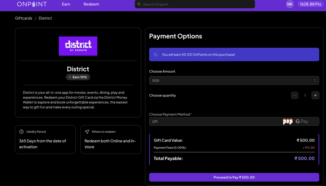 District Vouchers at 10% off today only on Onpoint