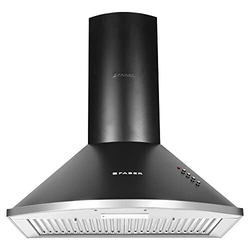 Faber 60 cm 1000 m³/hr Pyramid Kitchen Chimney | HOOD CLASS PRO PB BK LTW 60, Black