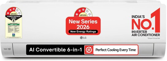LG 2026 Model 1.5 tons 3 Star Split Smart Inverter AC