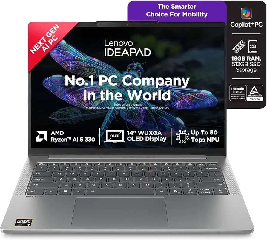 Lenovo IdeaPad Slim 5 AMD Ryzen AI 5 330 (16GB RAM/512GB SSD) AI Laptop