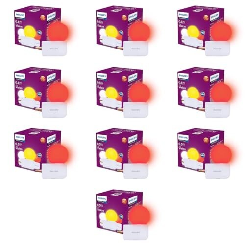 Philips Joy Vision Coral Rush 0.5W LED Night Lamp (Red, Pack of 10)