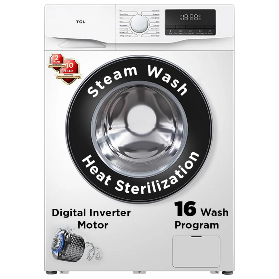 TCL 7.5 kg 5 Star Inverter Fully Automatic Front Load Washing Machine (TWF75-P6S, Honeycomb Drum, White)