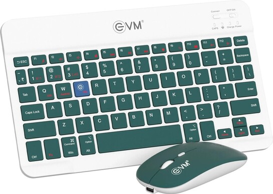 EVM EnClick Wireless Keyboard & Mouse Combo Combo Set (White+Gree...more