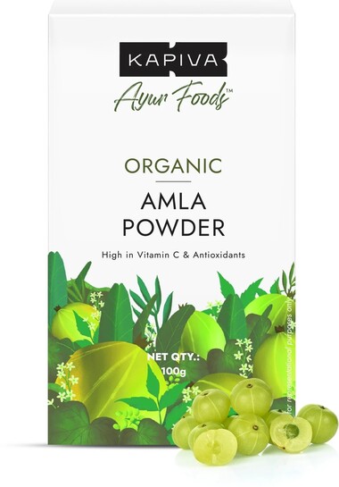Kapiva Organic Amla Powder, Supports Healthy Hair & Gut Health, From 100% Natural Amlas (100 g)