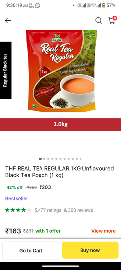 REGULAR 1 KG Unflavoured Black Tea