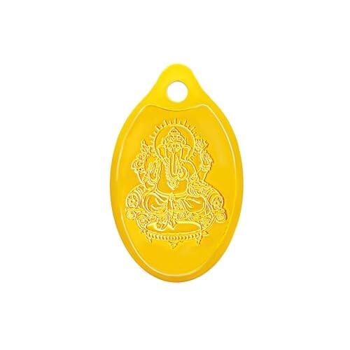 Muthoot Pappachan Swarnavarsham 24K Gold Oval Ganesha Pendant 2 Gram