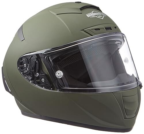 Steelbird Hi-Gn SA-2 AERONAUTICS MATT B.GREEN WITH PLAIN VISOR 580MM
