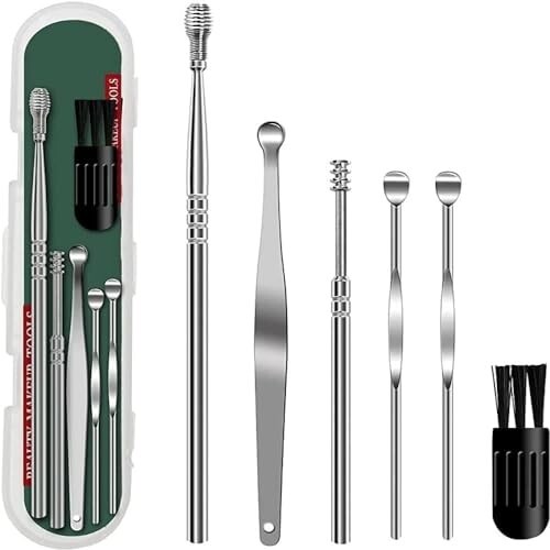 ANTIL'S Reusable Ear Wax Cleaner Kit – 6-Piece Ear Cleaning Tool Set with Storage Box, Ear Curette, and Spring Ear Buds Cleaner for Safe & Effective Ear Wax Removal