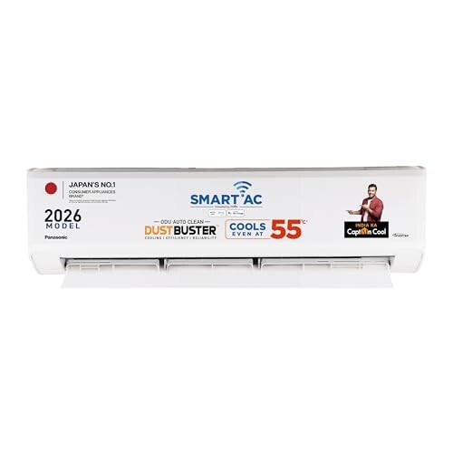 Panasonic 1.5 Ton 5 Star,New Star rated, Premium WiFi Inverter Smart Split AC (DustBuster Tech, Matter Enabled, AI, Higher Airflow, Copper Cond., 8in1 Convertible,4-Way,PM0.1 Filter,CS/CU-NU18BKY5WX,White)