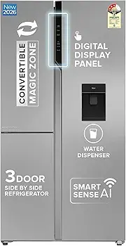 Haier 592L Frost Free 3-Door Water Dispenser 3 Star Side by Side Refrigerator