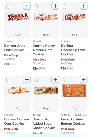 Swiggy instamart: Danima cookies at 75% off