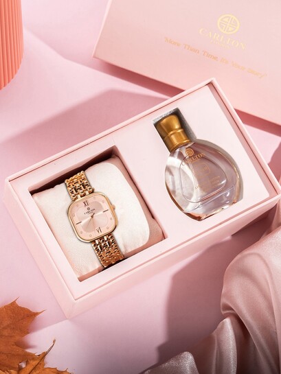 Carlton London Stainless Steel Set Of 2 Watch & Perfume Gift Set - Watch Gift Set for Women 35250877 | Myntra