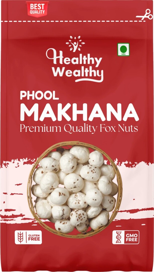 Healthy Wealthy Premium Phool Makhana | (50 g)  Lotus Seeds 