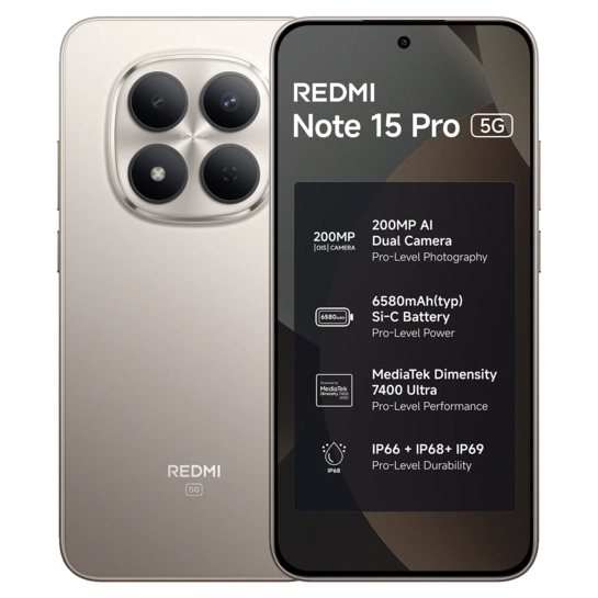 Redmi Note 15 Pro 5G (8GB RAM, 256GB, Silver Ash)