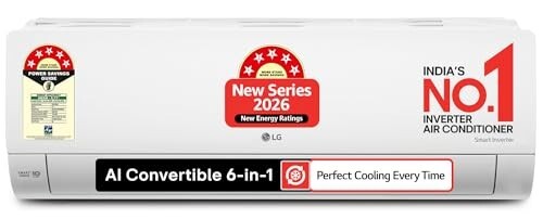 [HDFC CC] LG 1 Ton 5 Smart Inverter Split AC – AI 6-in-1 Cooling, Fast Cooling, Energy Saving & Anti-Virus HD Filter