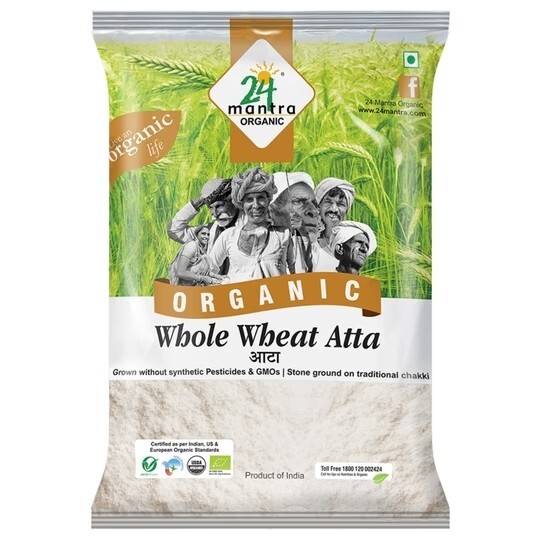 24 Mantra Organic Whole Wheat Atta 5 kg and other products @60% after coupon. 