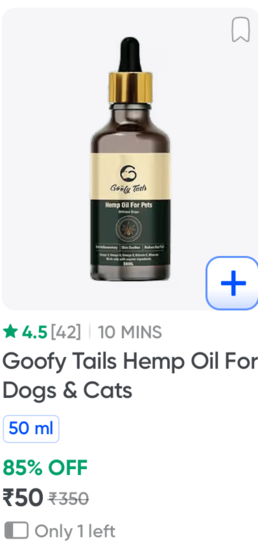 Instamart : Goofy Tails Hemp Oil For Dogs & Cats 50 ml