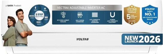 Voltas 2026 Model 1.5 Ton 3 Star Split Inverter AC (183INV CAN(4504114), White)