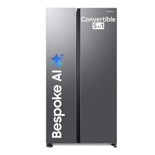 Samsung 653 L, 3 Star, Frost Free, Double Door, Convertible 5-in-1 Digital Inverter, Side By Side AI Enabled Smart Refrigerator