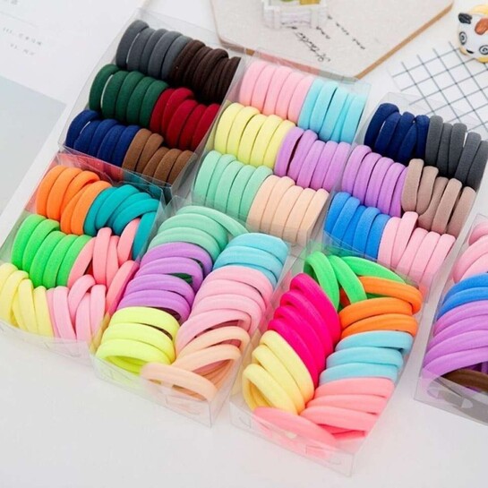 Nivory Pack Of 30 for Women Regular Size Elastic Cotton Hair Band 