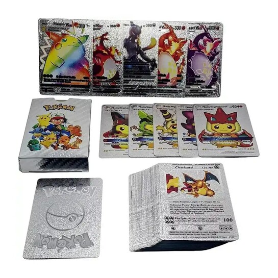 Zepto : Pokémon Silver Foil TCG Deck Box – 55 Cards