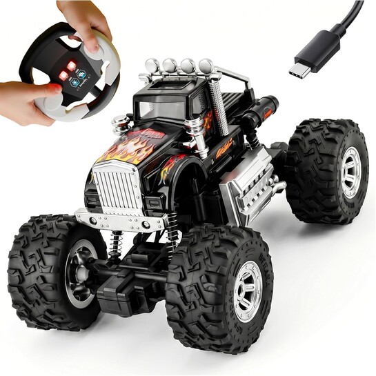 Monster Drift RC Car for Kids | 4x4 Remote Control Car | High-Speed Drifting, LED Lights & Off-Road Tyres | Rechargeable Stunt Car at ₹1,195 (MRP ₹2,999) | 8% Coupon + 60% Off