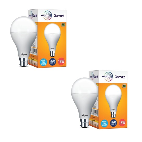 wipro Garnet 18W LED Bulb | Pack of 2