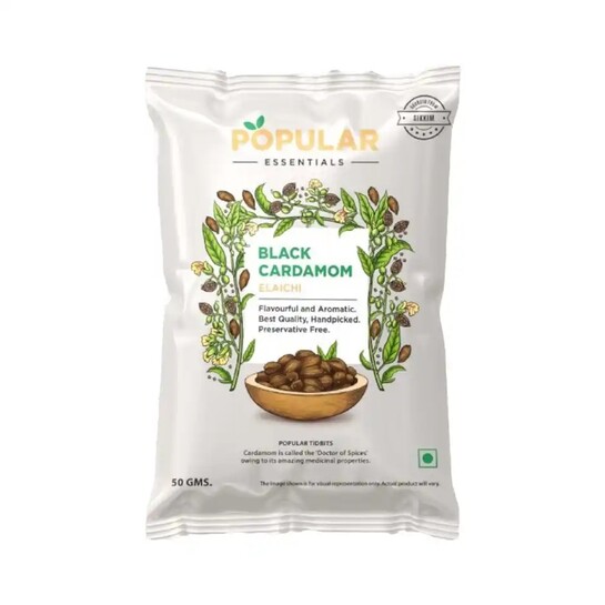 Zepto : Popular Essentials Black Cardamom/Elaichi 50 g