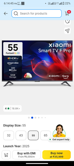 XIAOMI F Pro 138 cm (55 inch) QLED Ultra HD (4K) Smart Fire TV with 34W Box Speakers |