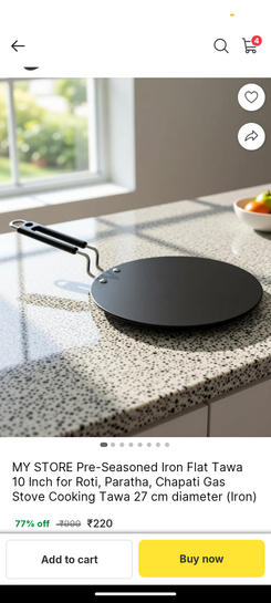 Iron Flat Tawa 10 Inch for Roti