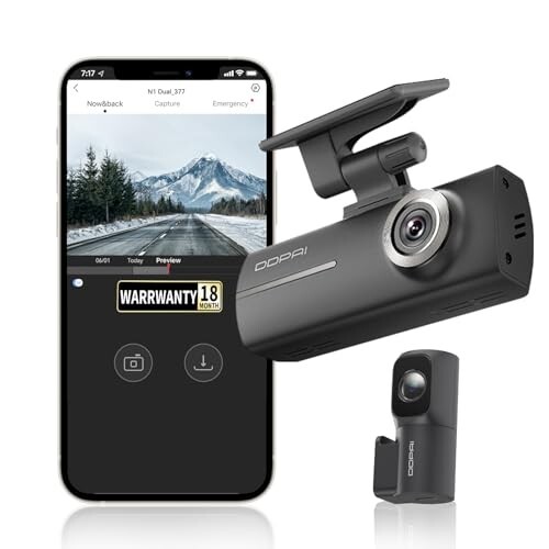 DDPAI Dual Channel Dash Cam for Car Front and Rear | 1296P Front + 1080P Rear Camera [₹500 Coupon]
