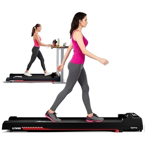 Lifelong Fit Pro Treadmill 3 HP Peak Dc Brushless Manual Incline Walking Machine, 110kg Capacity, Black