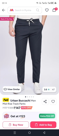 Myntra - Men's tracks pants @ Rs.147 | 2 colour options available