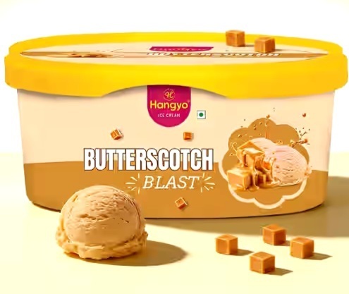 Hangyo 500ml Butterscotch Blast Ice Cream [available in Yadavgiri, Mysuru]