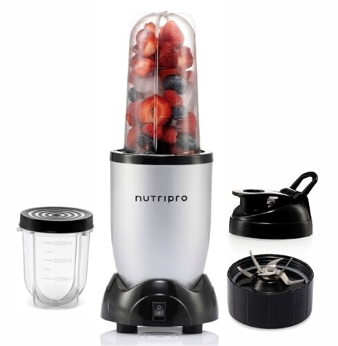 NutriPro Juicer Mixer Grinder - 500 Watts (2 Jars & 1 Blade, Silver)