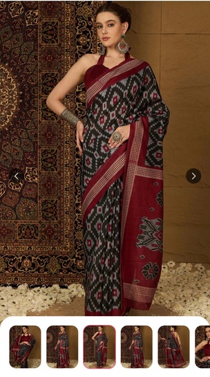 Silk Blend Ikat Saree at ₹499