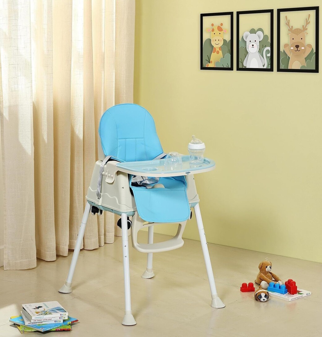 Supples 4-in-1 Baby High Chair | Portable Detachable Feeding Chair | Blue