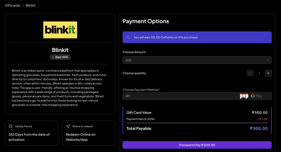 Blinkit GV at 30% for New Users, 10% for Existing users of Onpoint
