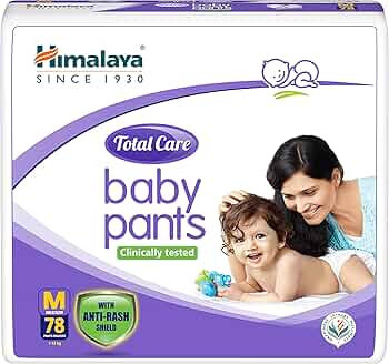 Himalaya Total Care Baby Pants Diapers, Medium (7- 12 kg), 78 Count,