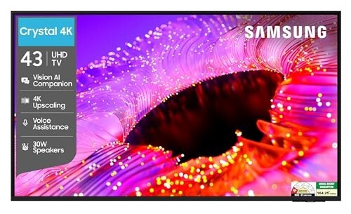 [Coupon + Federal/Scapia CC EMI] Samsung 43" Crystal 4K Vision AI Smart TV