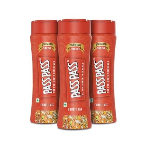 Pass Pass Frutti Mix Dried Fruit Based Mouth Freshener Pack of 3-115g Each