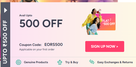 Myntra - Extra Up to Rs. 500 Off