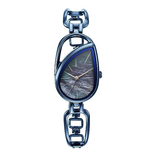 Titan Raga Chic Quartz Analog Mother of Pearl Dial Blue Metal Strap Watch for Women - NT2688QM02