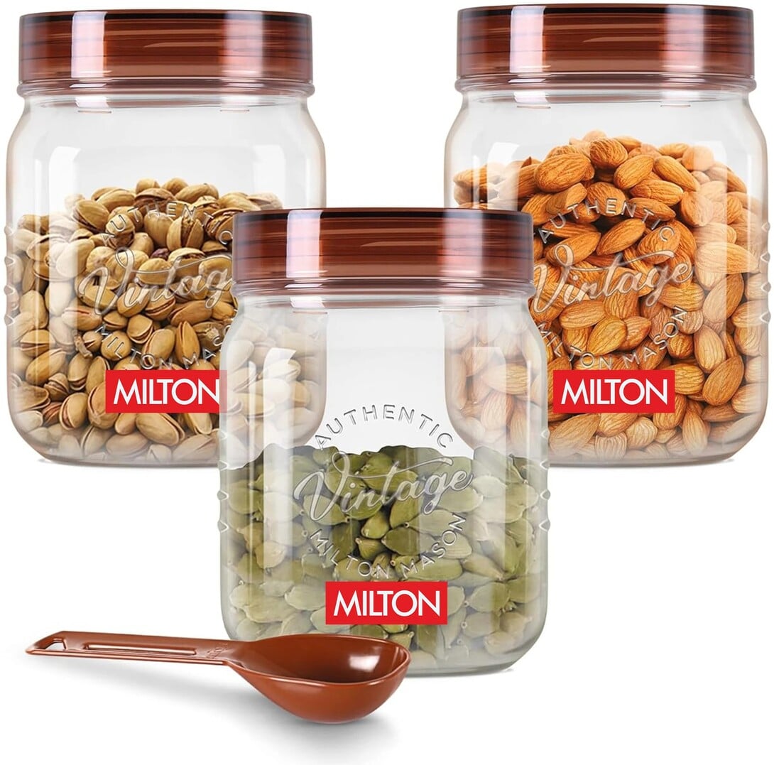 MILTON Plastic Utility Container  - 500 ml (Pack of 3, Clear)