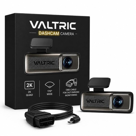 VALTRIC 2K Dash Cam | Built-in WiFi | 170 Wide Angle | 512GB | OBD Parking Monitor