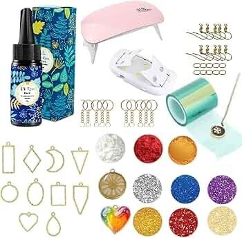 exploralearn 25gm UV Resin Jewellery Set | 10-in-1 Bezels | Curing Light | Beginners