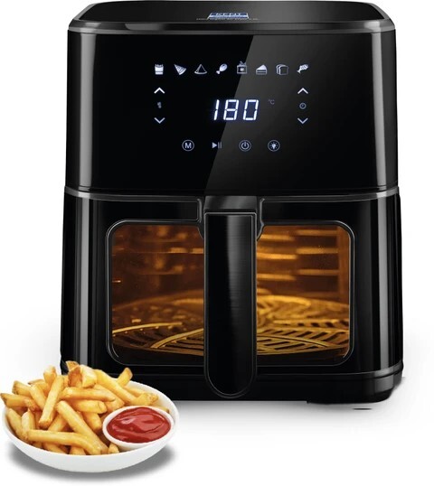 KENT Ultra Digital Air Fryer 4.5L Bake, Grill & Roast Up to 80% Less Oil Usage 8 Preset MenuRapid Heat Circulation Digital Display & Touch Control Panel Glass Window with in built Light Air Fryer 
