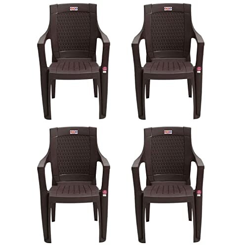 AVRO FURNITURE 7756 Plastic Chair |Set Of 4 |Matt And Gloss Pattern 